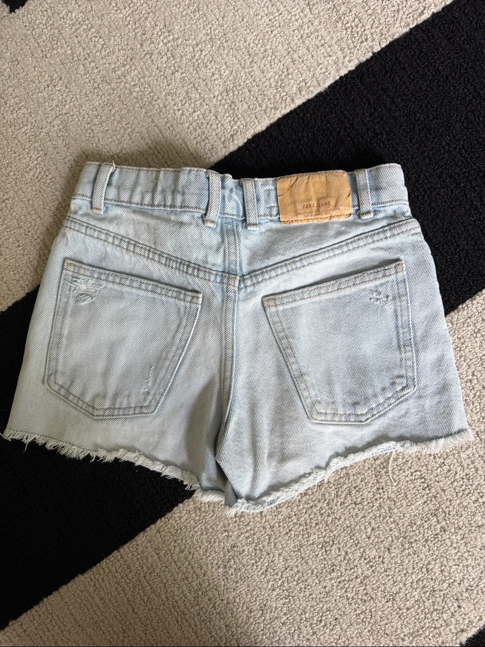 Zara Girls Ripped Denim Shorts